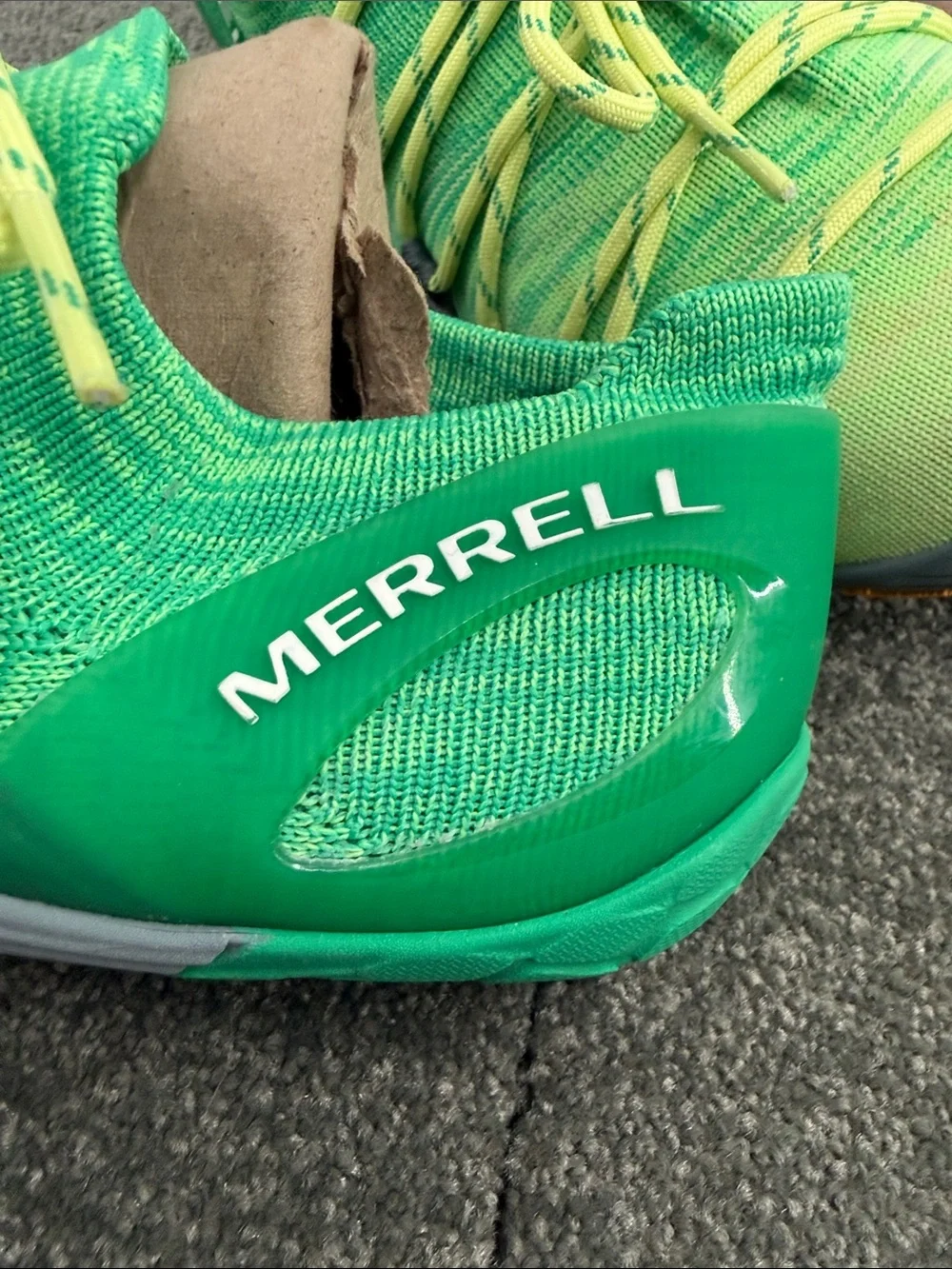 Merrell Shoes Wm 8.5 Sunny Lime Beetle Barefoot Trail Green Yellow Vibram